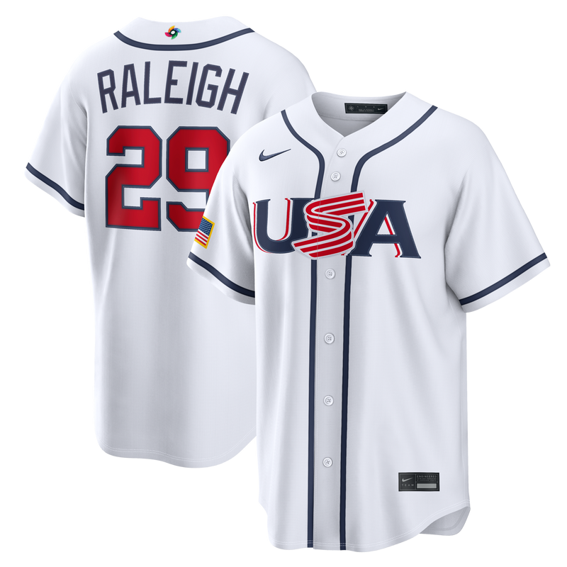 USA Cal Raleigh White 2026 World Classic Home Stadium Baseball Jersey, Sportswear Jersey Shirt, Lightweight Athletic Jersey, Casual Gift for Men
