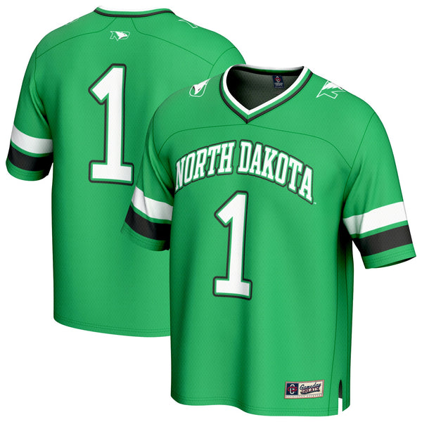 #1 North Dakota Lightweight Collegiate Football Fashion Jersey - Kelly Green