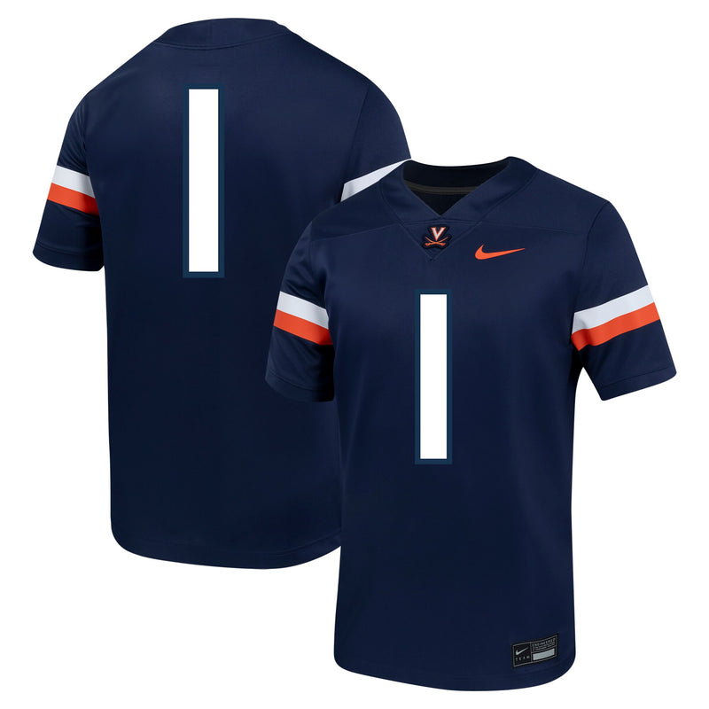 Virginia Cavaliers Football Jersey, Navy Sportswear Jersey Shirt, Lightweight Breathable Athletic Jersey, Casual Gift for Men, Style 201905499