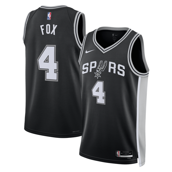 San Antonio Spurs Icon Edition Swingman Jersey - Black - De'Aaron Fox