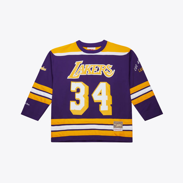 Los Angeles Lakers Shaquille O'Neal 1997 Maxxed Out Fashion Hockey Jersey - Purple