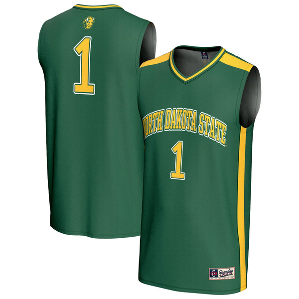 #1 NDSU Bison Lightweight Basketball Fashion Jersey - Green