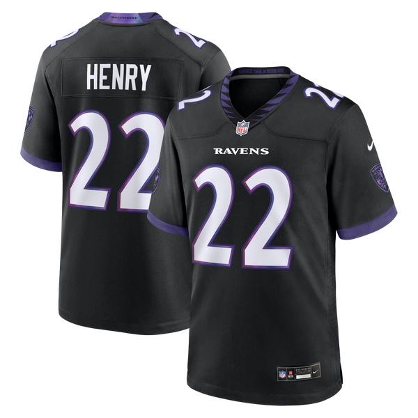 Baltimore Ravens Derrick Henry Black Alternate Game Jersey