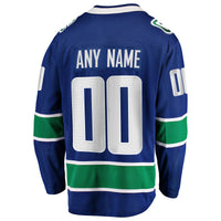 Vancouver Canucks Hockey Jersey, Blue Breakaway Sportswear Jersey Shirt, Long Sleeve Hockey Sweater Jersey, Casual Gift for Men, Style 3710399