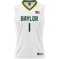 Baylor Bears Basketball Jersey, White Lightweight Sportswear Jersey Shirt, Sleeveless Athletic Tank Jersey, Casual Gift for Men