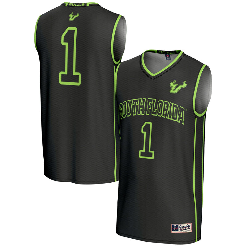 South Florida Bulls Basketball Jersey, Black Lightweight Sportswear Jersey Shirt, Sleeveless Athletic Tank Jersey, Casual Gift for Men