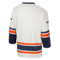 Illinois Fighting Illini Hockey Jersey, Cream Fashion Sportswear Jersey Shirt, Long Sleeve Hockey Sweater Jersey, Casual Gift for Men