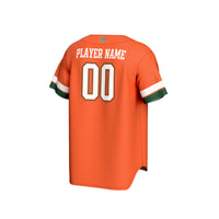 Miami Hurricanes Baseball Jersey, Orange Fashion Sportswear Jersey Shirt, Lightweight Breathable Athletic Jersey, Casual Gift for Men