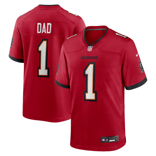 Tampa Bay Buccaneers Number 1 Dad Red Game Jersey