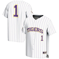 LSU Tigers Lightweight Baseball Jersey, White Sportswear Jersey Shirt, Lightweight Breathable Athletic Jersey, Casual Gift for Men