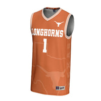 Texas Longhorns Basketball Jersey, Orange Sportswear Jersey Shirt, Sleeveless Athletic Tank Jersey, Casual Gift for Men, Style 201346805