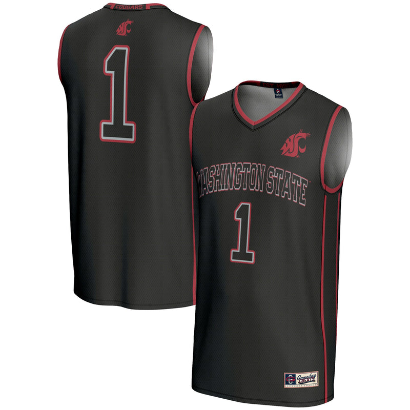 Washington State Cougars Basketball Jersey, Black Lightweight Sportswear Jersey Shirt, Sleeveless Athletic Tank Jersey, Casual Gift for Men