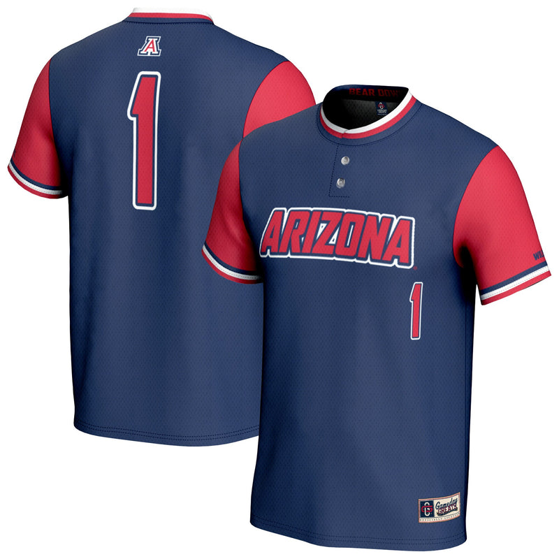 Arizona Wildcats Softball Jersey, Navy Fashion Lightweight Sportswear Jersey Shirt, Lightweight Breathable Athletic Jersey, Casual Gift for Men