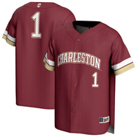 Charleston Cougars Baseball Jersey, Maroon Sportswear Jersey Shirt, Lightweight Breathable Athletic Jersey, Casual Gift for Men, Style 202497511