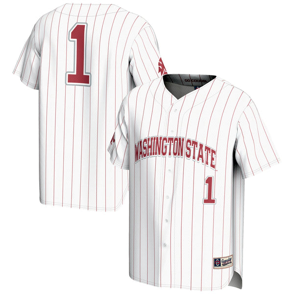 #1 White Washington State Cougars Lightweight Baseball Jersey