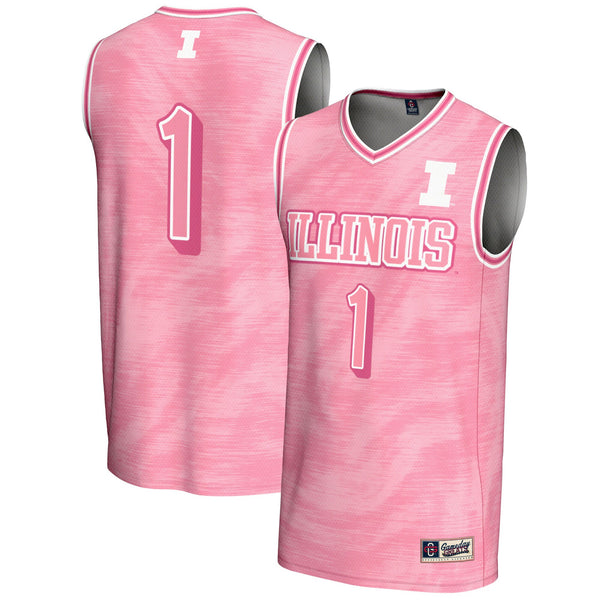 #1 Illinois Fighting Illini Lightweight Basketball Jersey - Pink