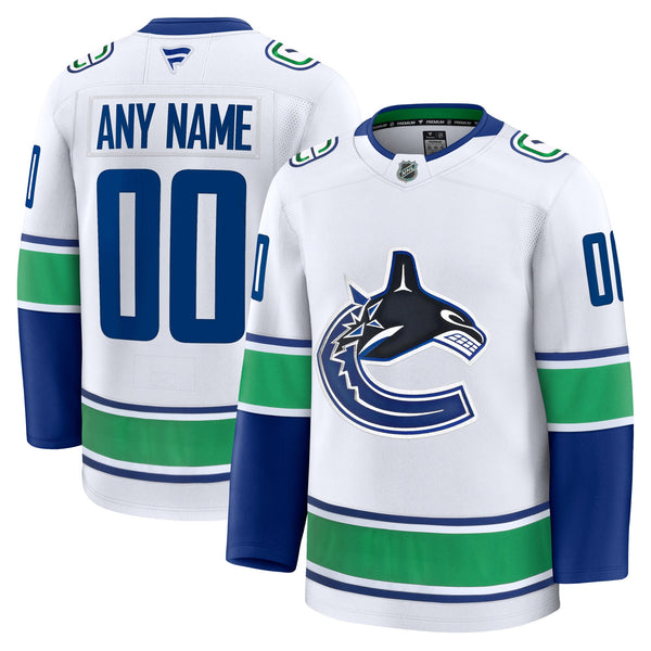 Vancouver Canucks White Away Premium Custom Jersey