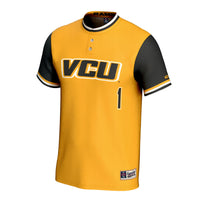 VCU Rams Softball Jersey, Gold Fashion Lightweight Sportswear Jersey Shirt, Lightweight Breathable Athletic Jersey, Casual Gift for Men