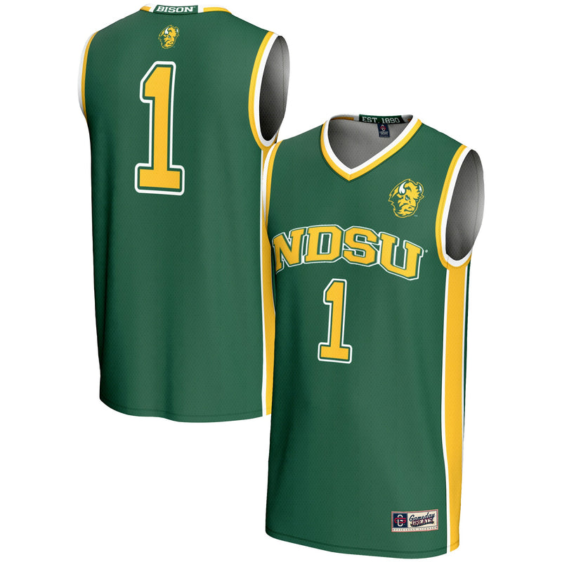NDSU Bison Basketball Jersey, Green Lightweight Sportswear Jersey Shirt, Sleeveless Athletic Tank Jersey, Casual Gift for Men, Style 201001065