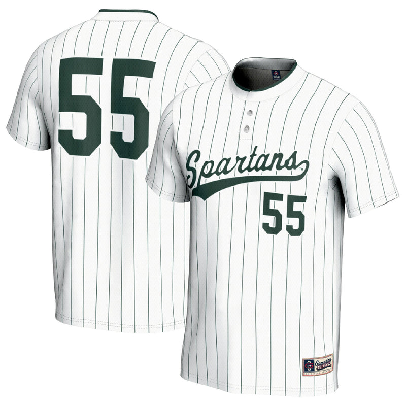 Michigan State Spartans Softball Jersey, White Fashion Sportswear Jersey Shirt, Lightweight Breathable Athletic Jersey, Casual Gift for Men