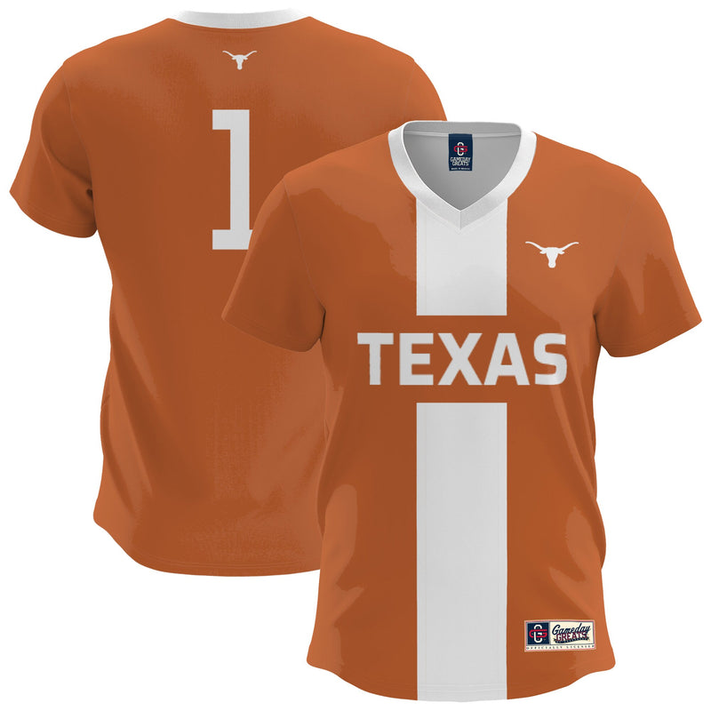 Texas Longhorns Soccer Jersey, Burnt Orange Fashion Sportswear Jersey Shirt, Lightweight Breathable Athletic Jersey, Casual Gift for Men