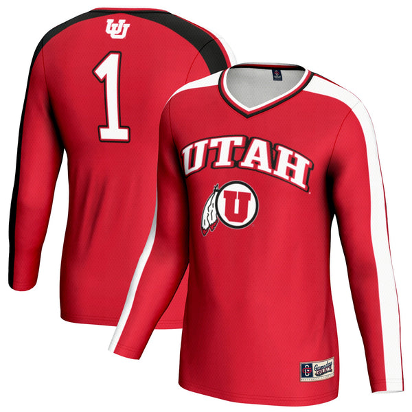 Utah Utes #1 Lightweight Volleyball Fashion Jersey - Red