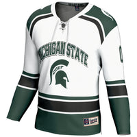 Michigan State Spartans Hockey Jersey, White Sportswear Jersey Shirt, Long Sleeve Hockey Sweater Jersey, Casual Gift for Men, Style 200899619