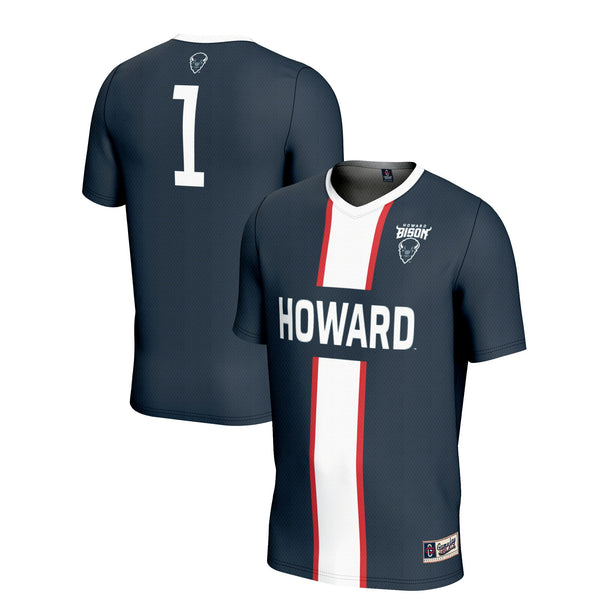 #1 Howard Bison Lightweight Soccer Fashion Jersey - Navy