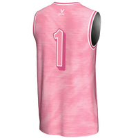 Virginia Cavaliers Basketball Jersey, Pink Lightweight Sportswear Jersey Shirt, Sleeveless Athletic Tank Jersey, Casual Gift for Men