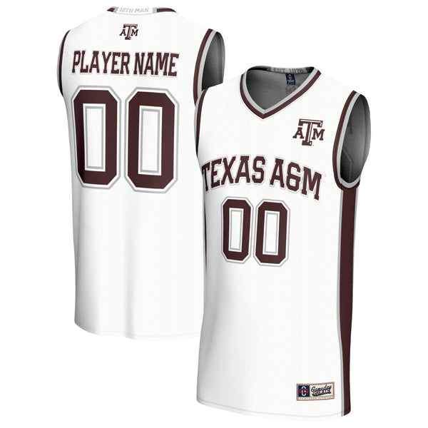 Texas A&M Aggies Lightweight Collegiate Basketball NIL Pick-A-Player Fashion Jersey - White
