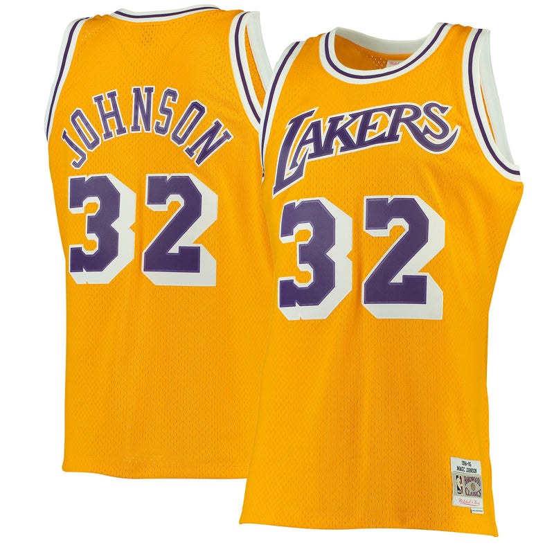 Magic Johnson Los Angeles Lakers Basketball Jersey, Gold Swingman Sportswear Jersey Shirt, Sleeveless Athletic Tank Jersey, Casual Gift for Men