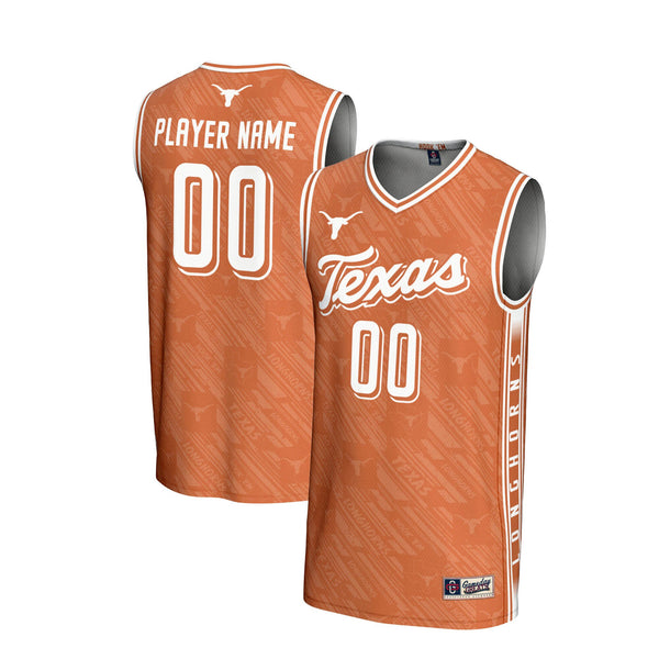 Texas Longhorns NIL Pick-A-Player Basketball Highlight Print Lightweight Jersey - Texas Orange