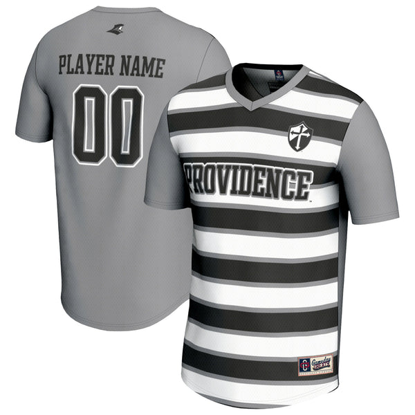 Providence Friars Collegiate Soccer NIL Pick-A-Player Fashion Jersey - Silver/Black
