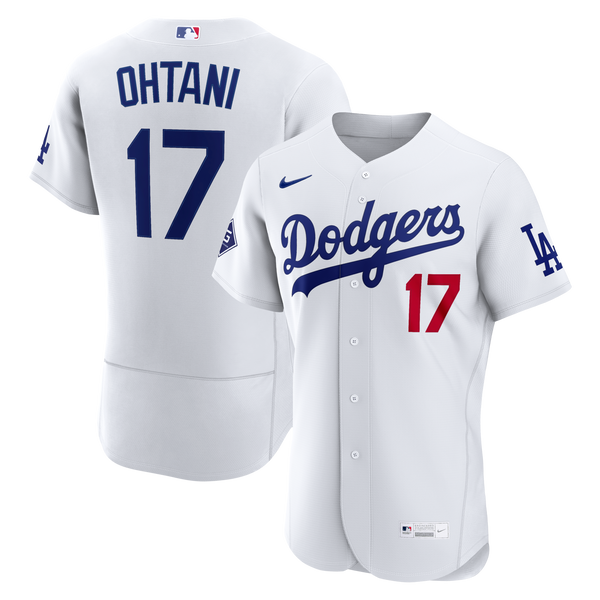 Los Angeles Dodgers Shohei Ohtani White Home Authentic Sponsor Patch Jersey