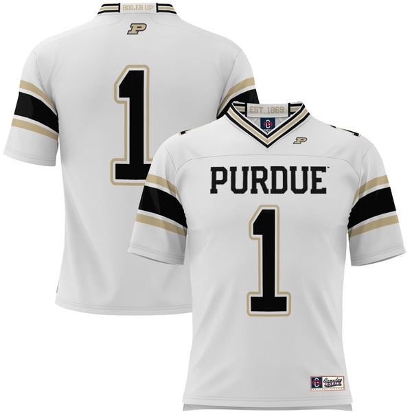 #1 White Purdue Boilermakers Endzone Football Jersey