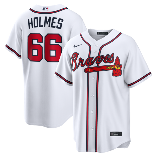 Atlanta Braves Grant Holmes White Home Replica Jersey