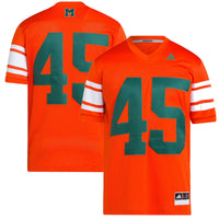 Miami Hurricanes Football Jersey, Orange Sportswear Jersey Shirt, Lightweight Breathable Athletic Jersey, Casual Gift for Men, Style 200889034