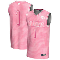 Iowa Hawkeyes Basketball Jersey, Pink Lightweight Sportswear Jersey Shirt, Sleeveless Athletic Tank Jersey, Casual Gift for Men
