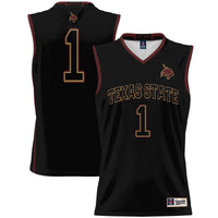 Texas State Bobcats Basketball Jersey, Black Lightweight Sportswear Jersey Shirt, Sleeveless Athletic Tank Jersey, Casual Gift for Men