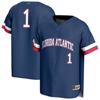 Florida Atlantic Owls Baseball Jersey, Navy Fashion Sportswear Jersey Shirt, Lightweight Breathable Athletic Jersey, Casual Gift for Men