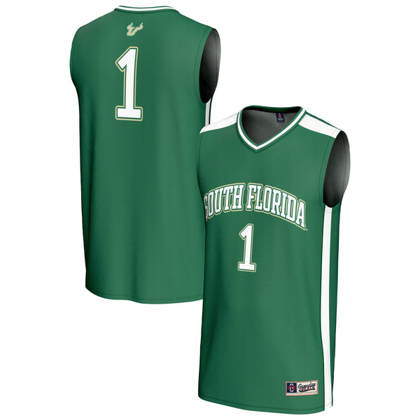 #1 South Florida Bulls Lightweight Collegiate Basketball Fashion Jersey - Green
