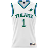 Tulane Green Wave Lightweight Basketball Jersey, White Sportswear Jersey Shirt, Sleeveless Athletic Tank Jersey, Casual Gift for Men