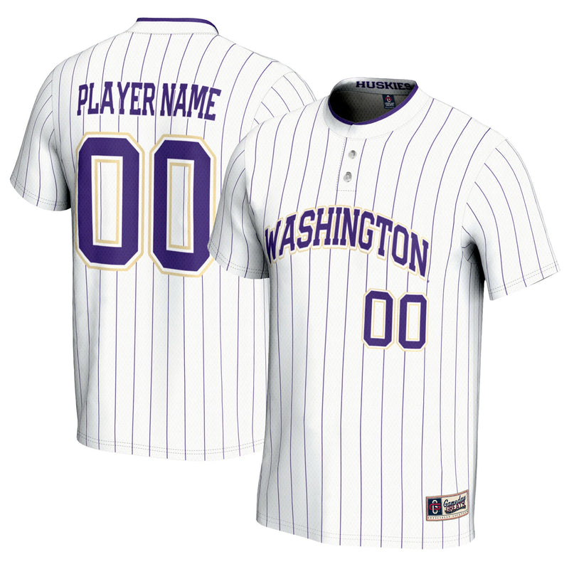 Washington Huskies Softball Jersey, White Lightweight Sportswear Jersey Shirt, Lightweight Breathable Athletic Jersey, Casual Gift for Men