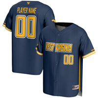 West Virginia Mountaineers Baseball Jersey, Navy Sportswear Jersey Shirt, Lightweight Breathable Athletic Jersey, Casual Gift for Men