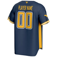 West Virginia Mountaineers Baseball Jersey, Navy Sportswear Jersey Shirt, Lightweight Breathable Athletic Jersey, Casual Gift for Men