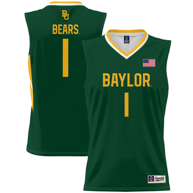 Baylor Bears Basketball Jersey, Green Lightweight Sportswear Jersey Shirt, Sleeveless Athletic Tank Jersey, Casual Gift for Men