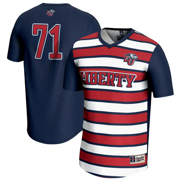 #71 Liberty Flames Lightweight Soccer Fashion Jersey - Navy