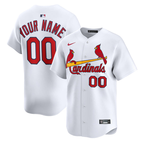 St. Louis Cardinals White Home Limited Custom Jersey