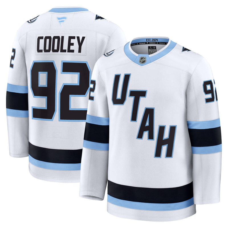 Logan Cooley Utah Mammoth Hockey Jersey, White Premium Away Sportswear Jersey Shirt, Long Sleeve Hockey Sweater Jersey, Casual Gift for Men