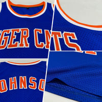 Custom Basketball Jersey, Royal Orange Sportswear Jersey Shirt, Athletic Mesh Moisture Wicking Jersey, Casual Gift for Men, Style Royal0345